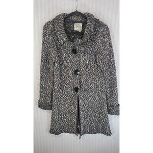 Curio Chunky Knit Cardigan Jacket artsy lagenlook long sleeve snap close